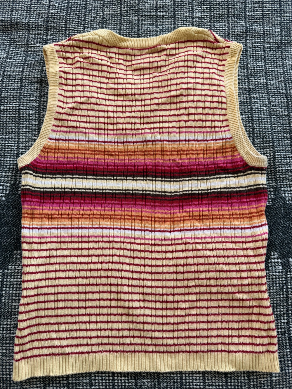 UNIONBAY Cream and Red Striped Ribbed Tank - Picture 3 of 3